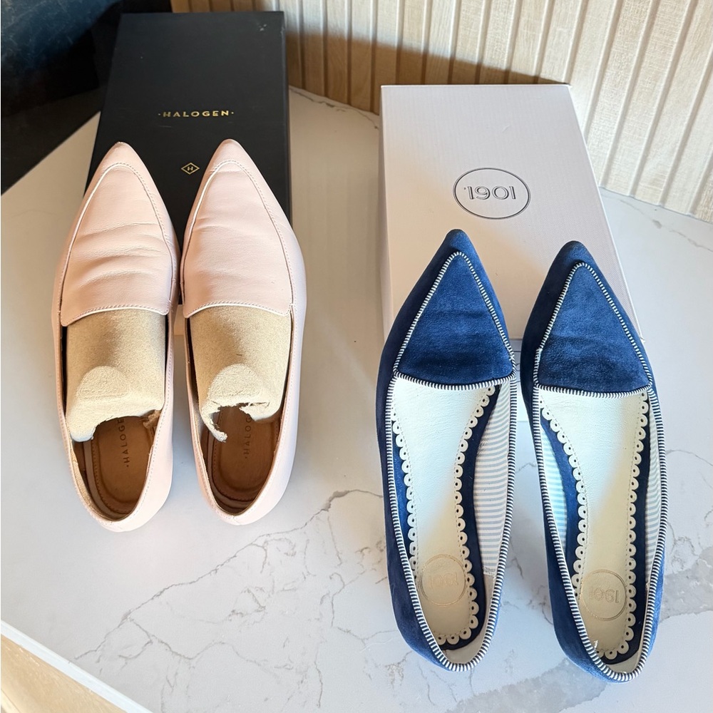 Halogen Blush Pink Loafers and 1901 Navy Flats size 6.5